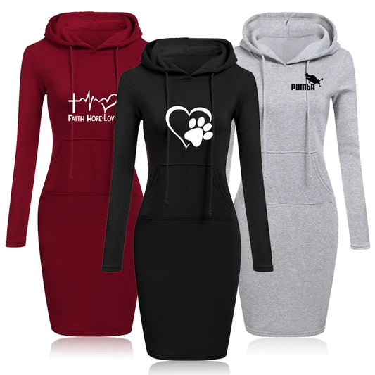 Women's Knee-Length Logo Hoodie